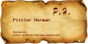Pittler Herman névjegykártya